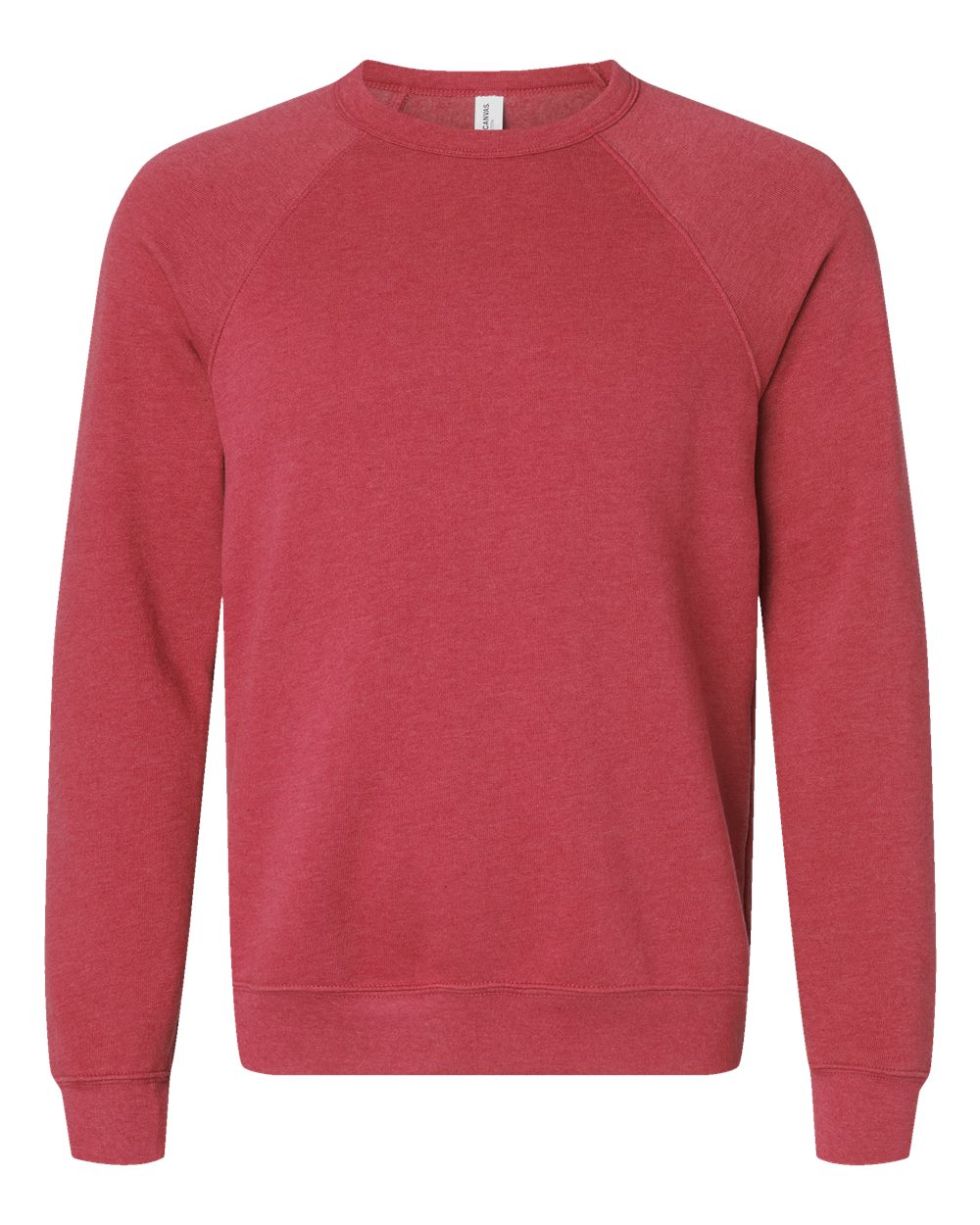 BELLA+CANVAS Sponge Fleece Raglan Crewneck 3901 in Heather Red
