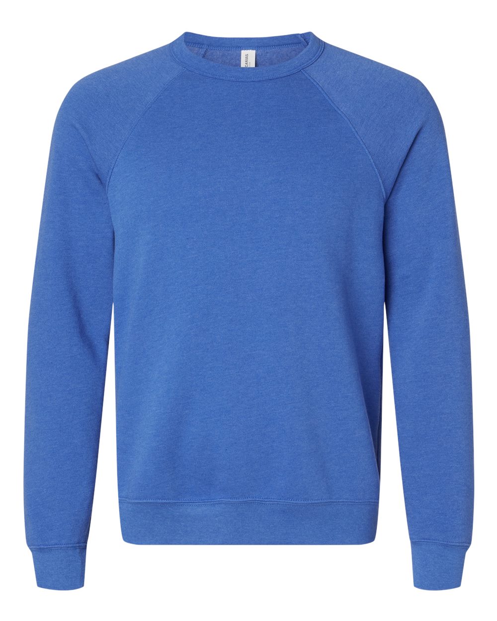 BELLA+CANVAS Sponge Fleece Raglan Crewneck 3901 in Heather True Royal