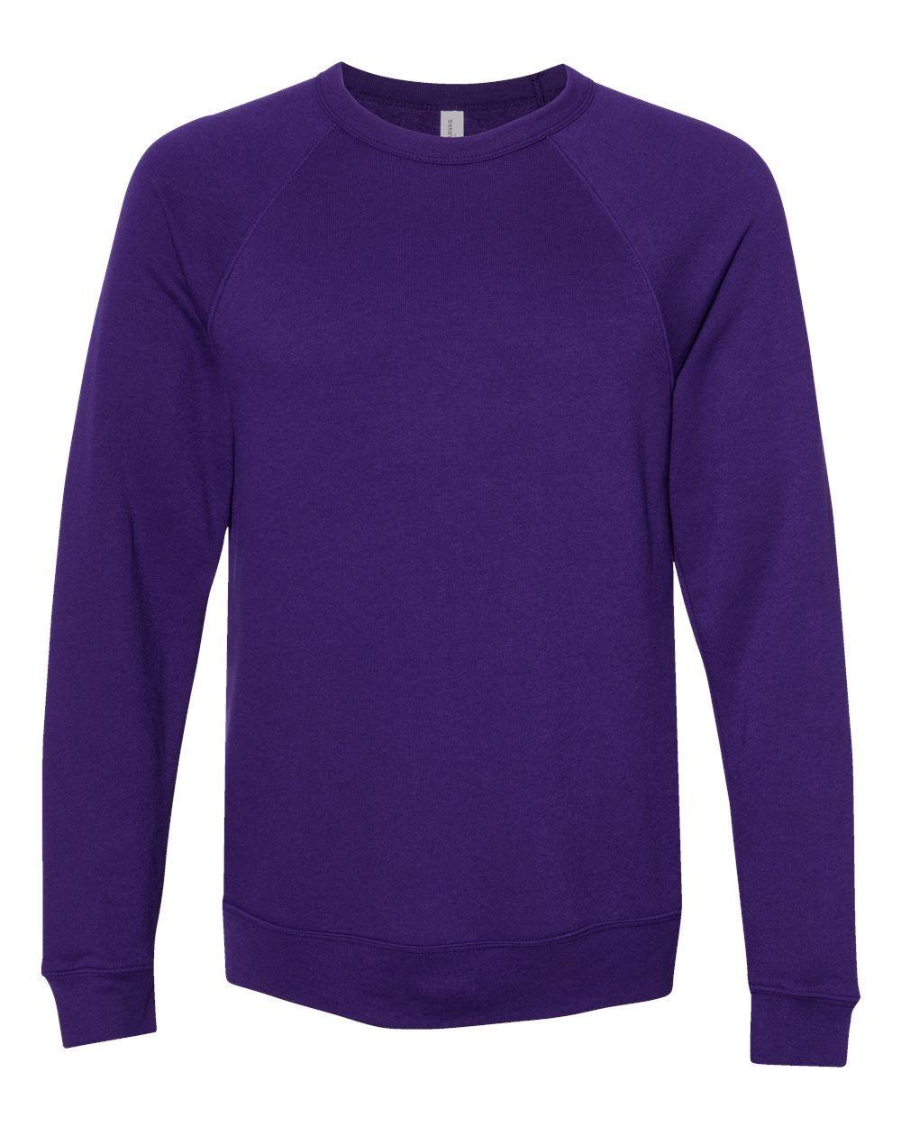 BELLA+CANVAS Sponge Fleece Raglan Crewneck 3901 in Team Purple