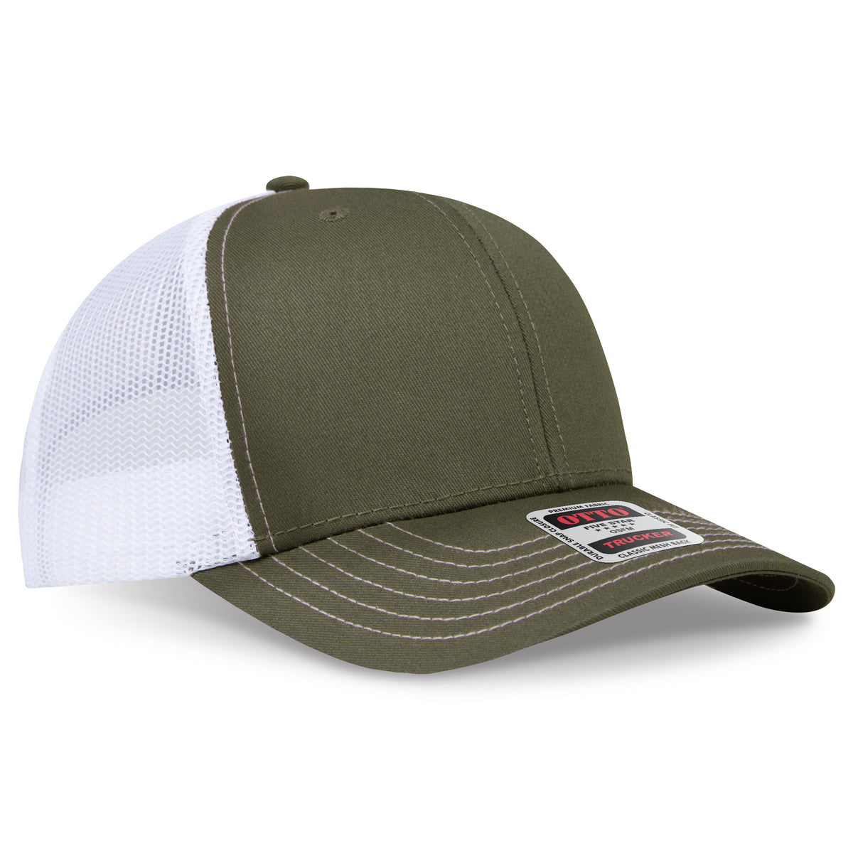 OTTO 112-1 6 Panel Mid Profile Mesh Back Trucker Hat