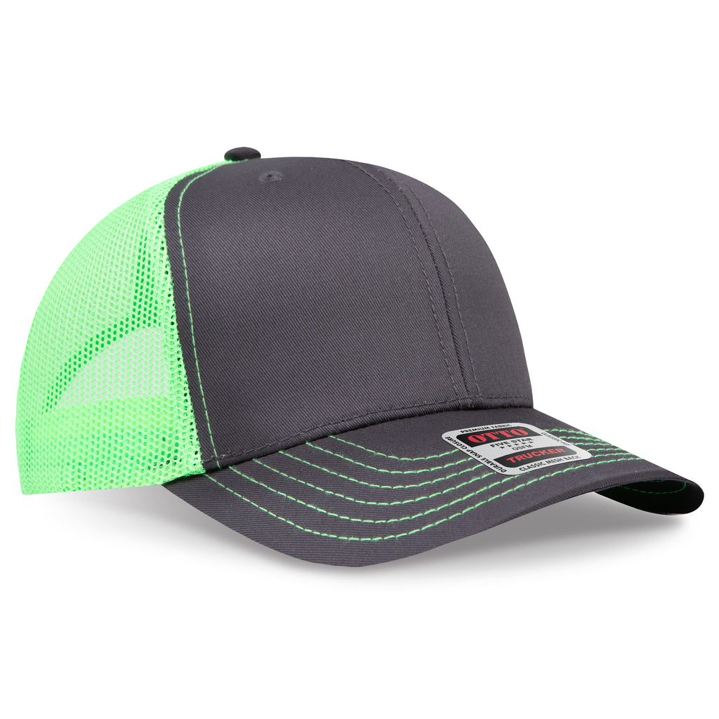 OTTO 112-1 6 Panel Mid Profile Mesh Back Trucker Hat