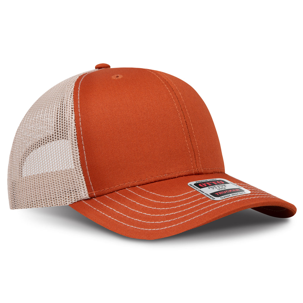 OTTO 112-1 6 Panel Mid Profile Mesh Back Trucker Hat