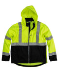 Berne HVJS206 Hi-Vis Class 3 Hooded Soft Shell Jacket - Hi-Vis Yellow