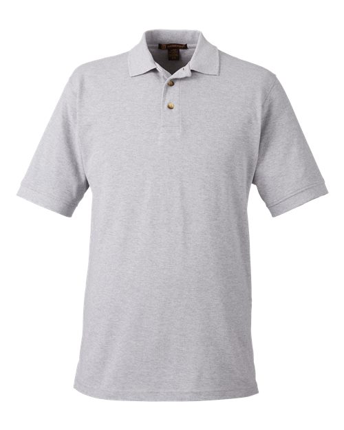 Harriton M200 Men's Pique Polo in Grey Heather