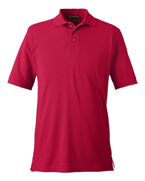 Harriton M200 Men's Pique Polo in Red