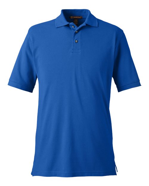 Harriton M200 Men's Pique Polo in True Royal
