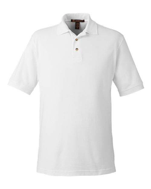 Harriton M200 Men's Pique Polo in White
