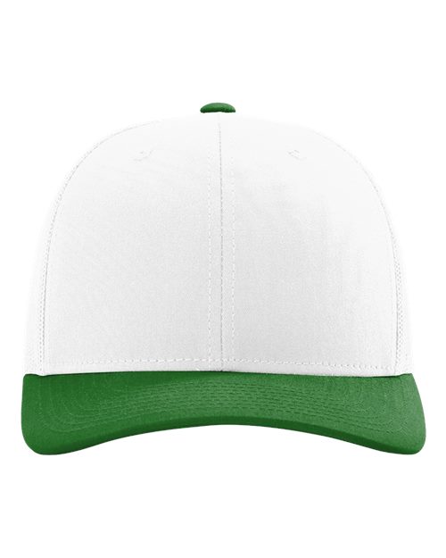 Richardson 112 Snapback Trucker Cap in White/ Kelly Green