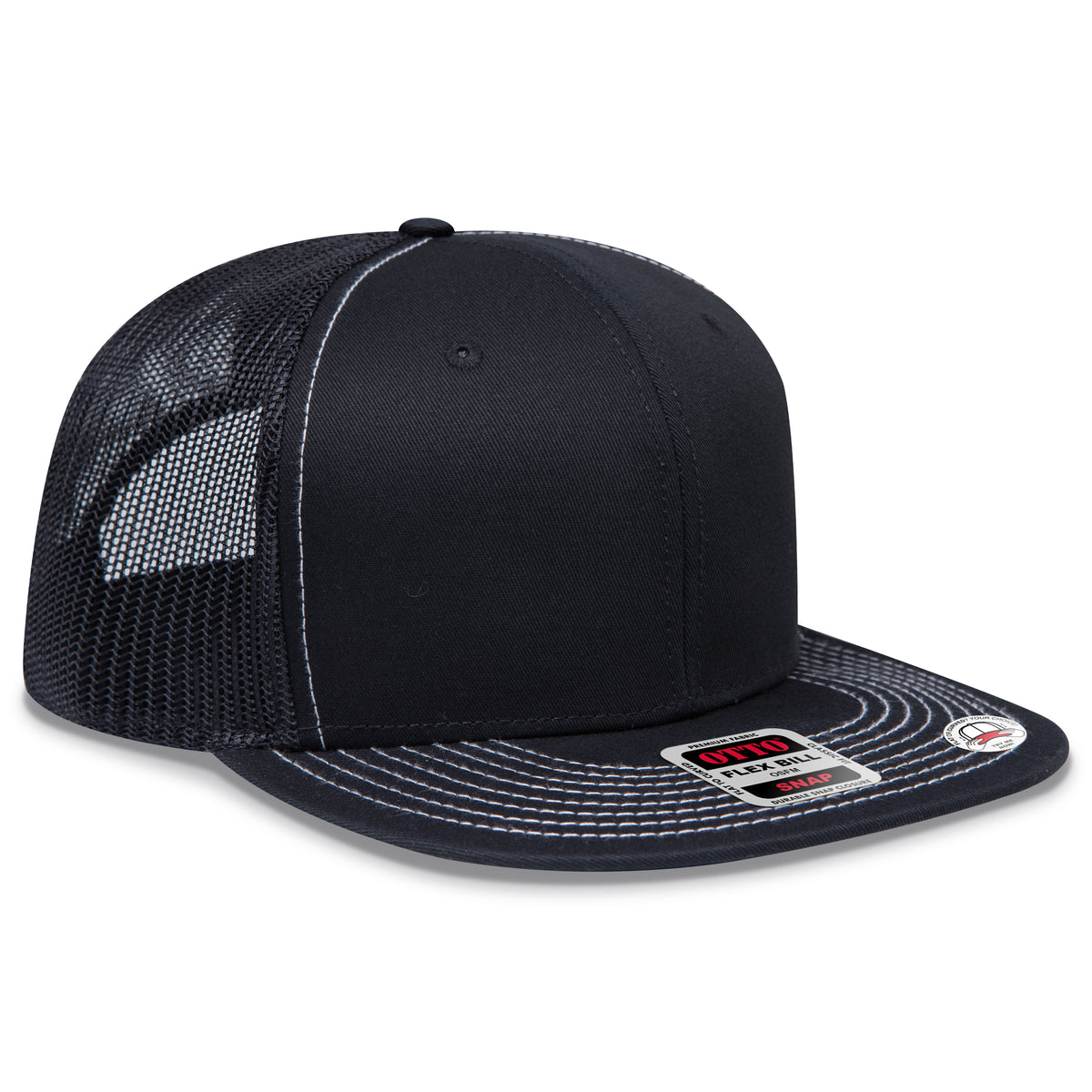 OTTO 141-1070 OTTO SNAP 6 Panel Pro Style Mesh Back Trucker Snapback Hat