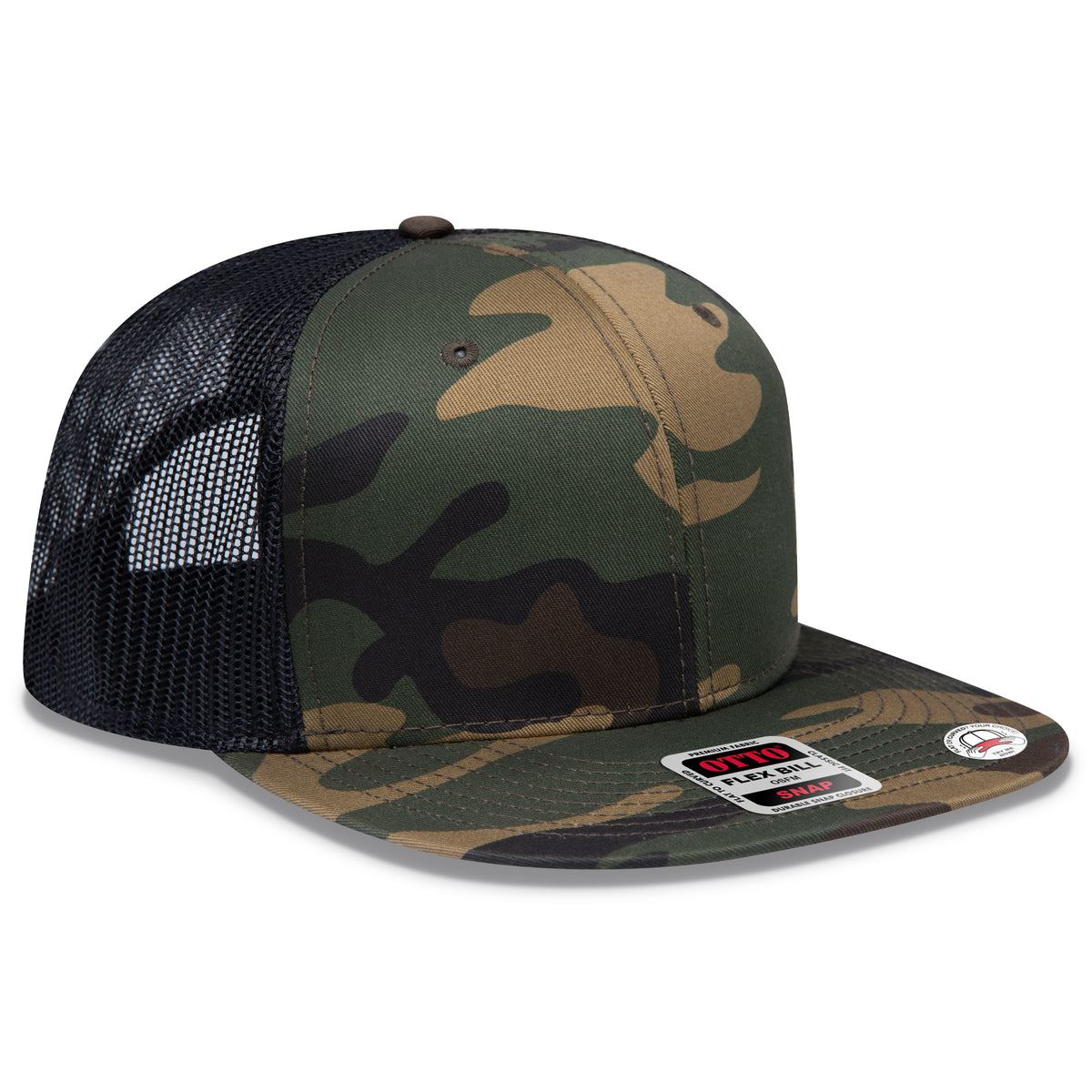 OTTO 141-1070 OTTO SNAP 6 Panel Pro Style Mesh Back Trucker Snapback Hat