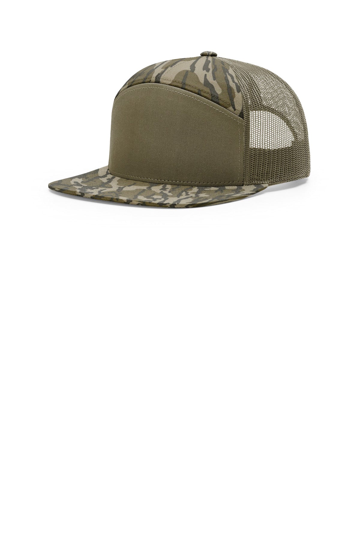 Richardson Printed 7-Panel Trucker 168P - Mossy Oak Bottomland/Loden