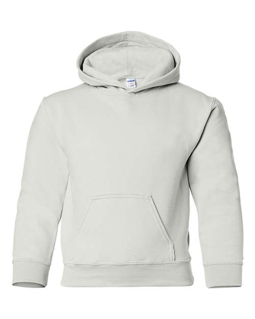 Gildan 18500B Youth Heavy Blend Hooded Sweatshirt in White