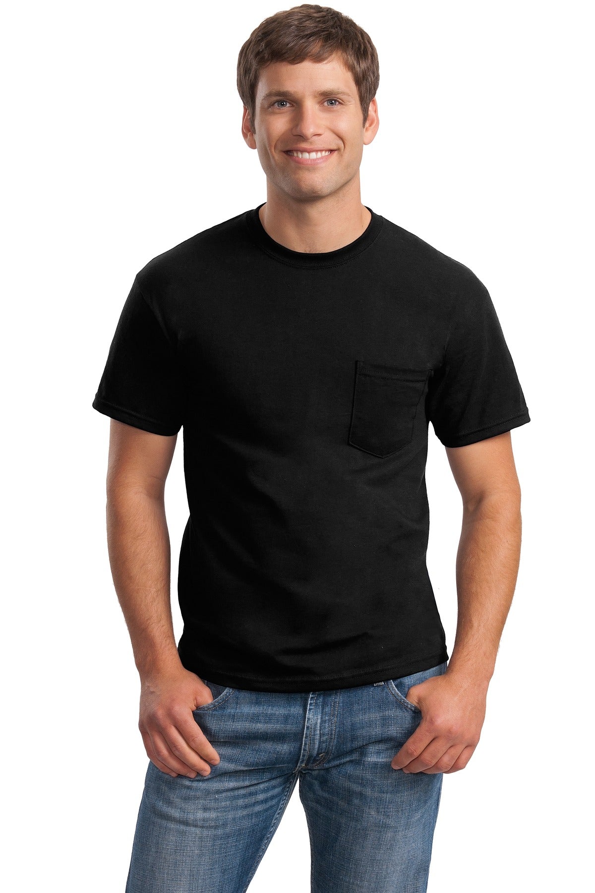 Gildan  - Ultra Cotton  100% US Cotton T-Shirt with Pocket.  2300