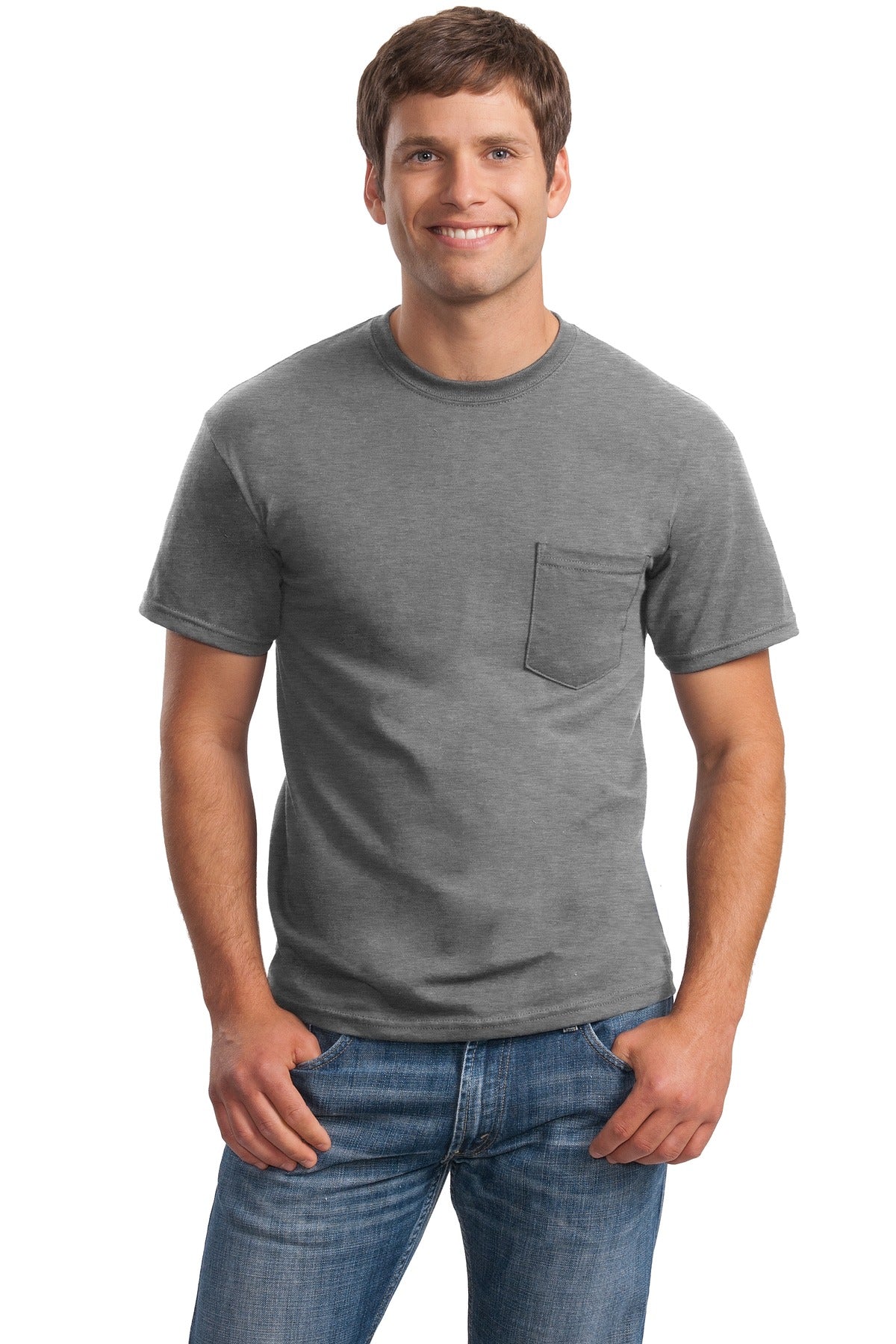 Gildan  - Ultra Cotton  100% US Cotton T-Shirt with Pocket.  2300