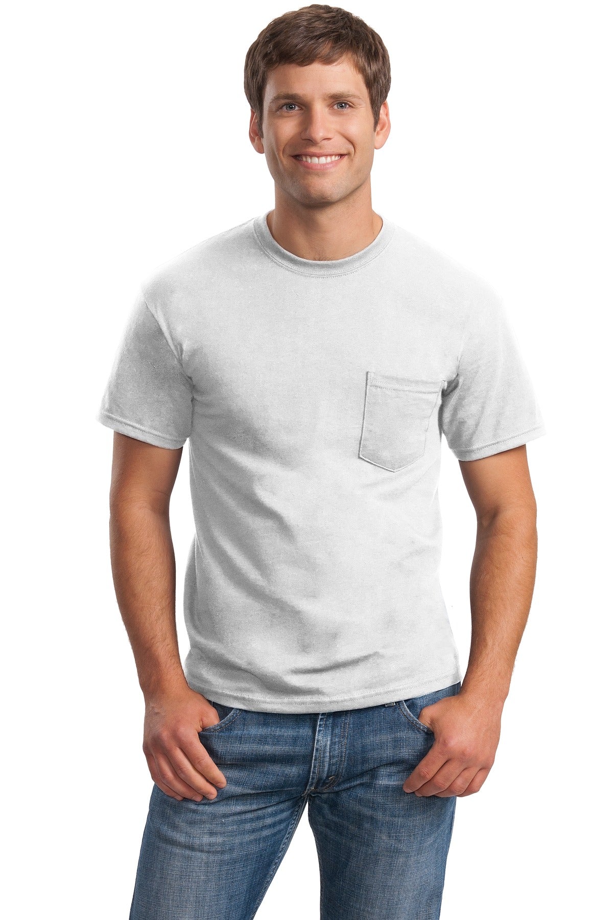 Gildan  - Ultra Cotton  100% US Cotton T-Shirt with Pocket.  2300