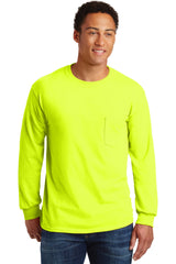 Gildan  - Ultra Cotton  100% US Cotton Long Sleeve T-Shirt with Pocket.  2410