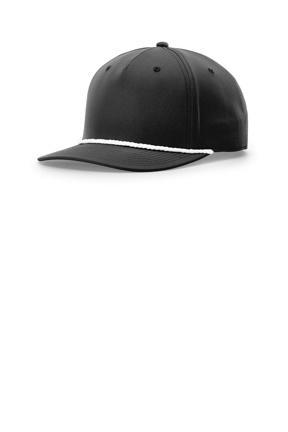 Richardson 5-Panel Classic Rope Cap 258 - Black/White