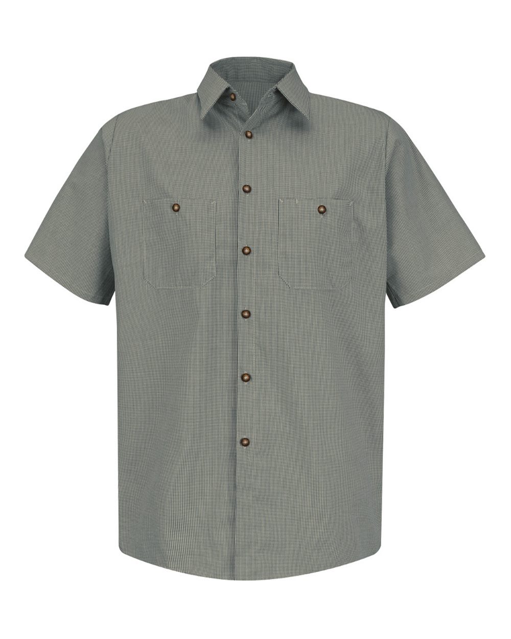 Red Kap SP20 Premium Short Sleeve Work Shirt - Hunter Green/Khaki