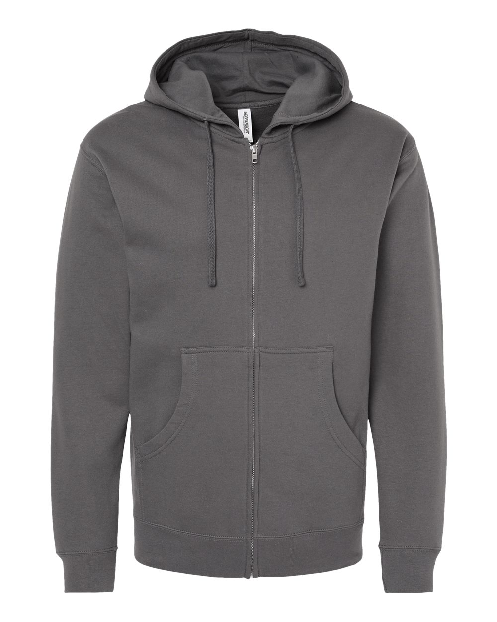 Independent Trading Co. Midweight Full-Zip Hooded Sweatshirt SS4500Z in Charcoal