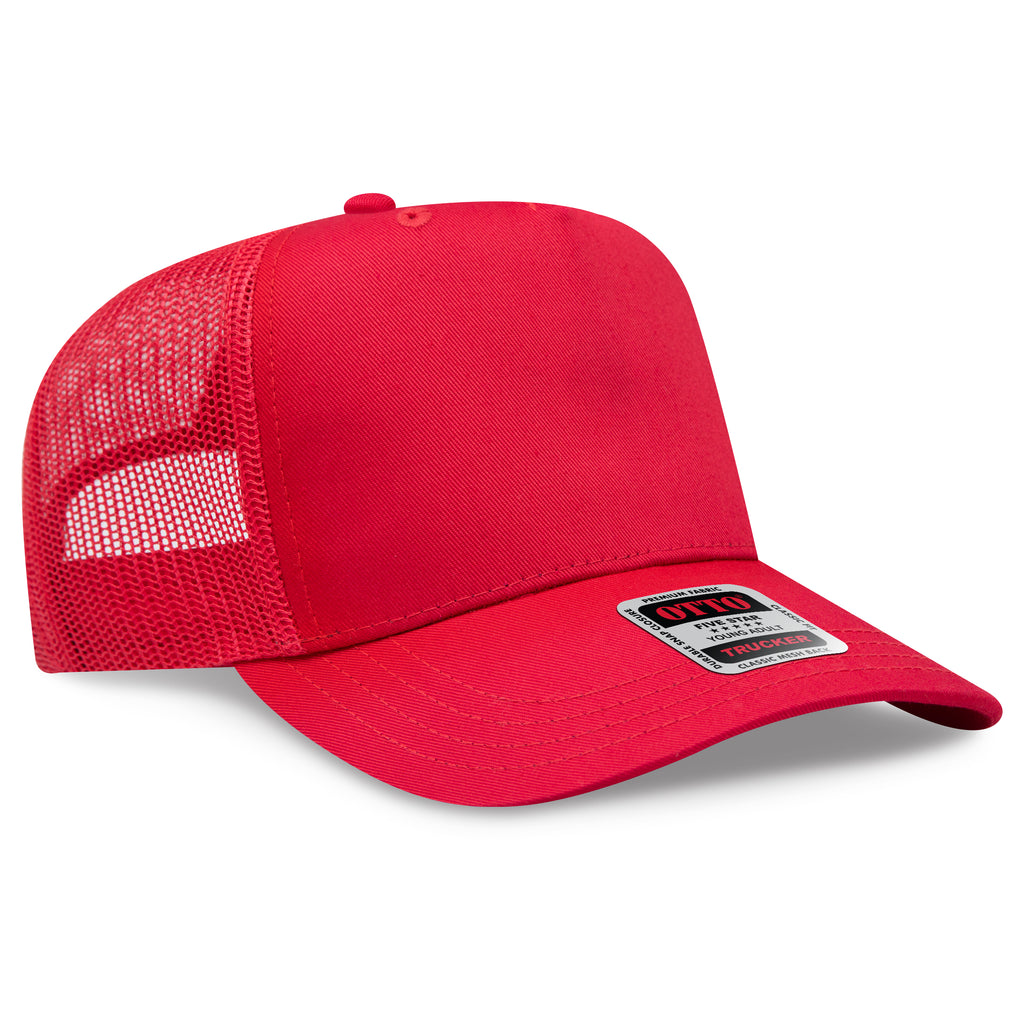 OTTO 32-285 5 Panel Mid Profile Mesh Back Trucker Hat