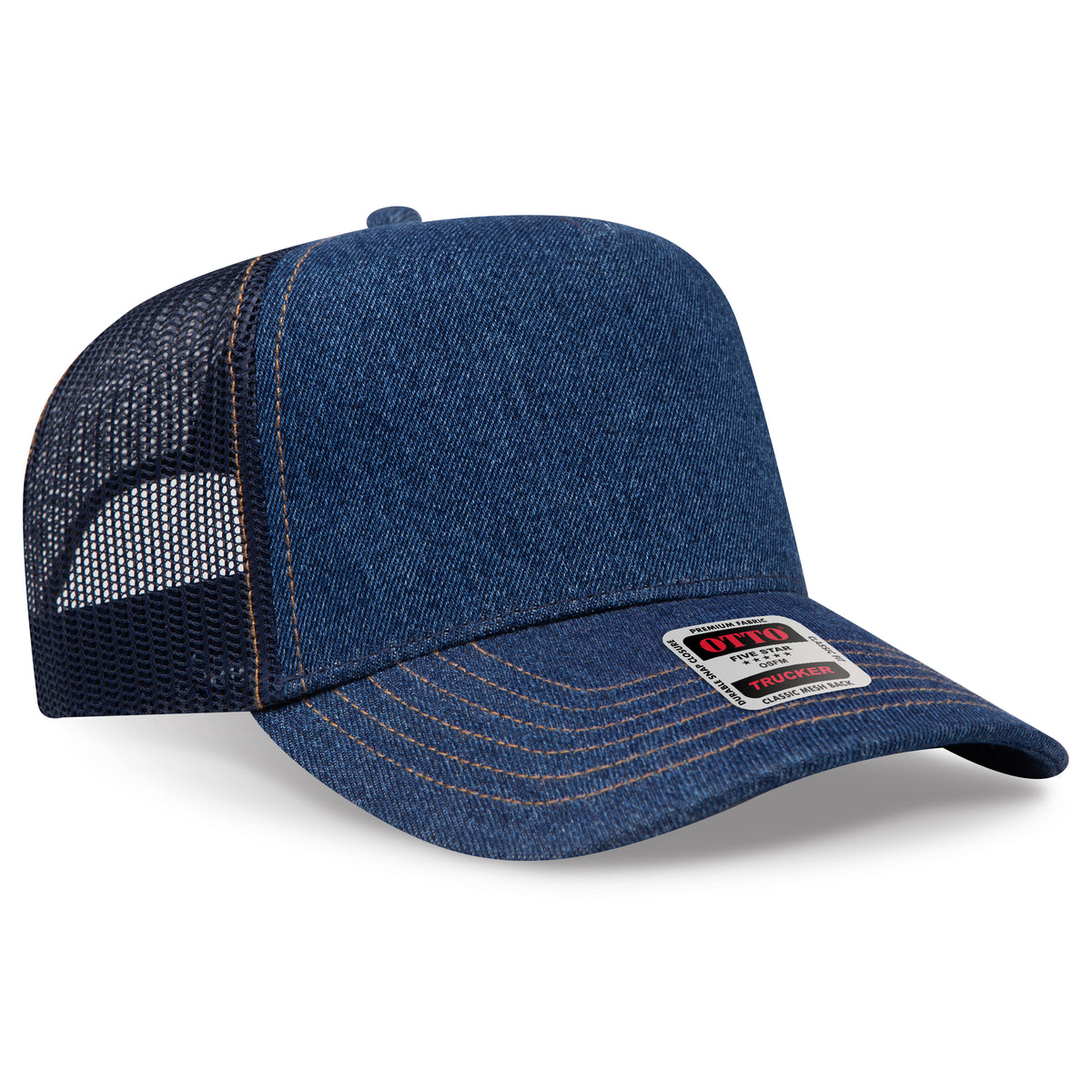 OTTO 32-285 5 Panel Mid Profile Mesh Back Trucker Hat