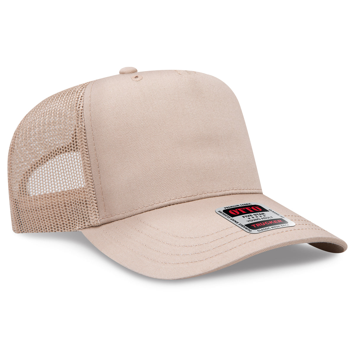 OTTO 32-285 5 Panel Mid Profile Mesh Back Trucker Hat