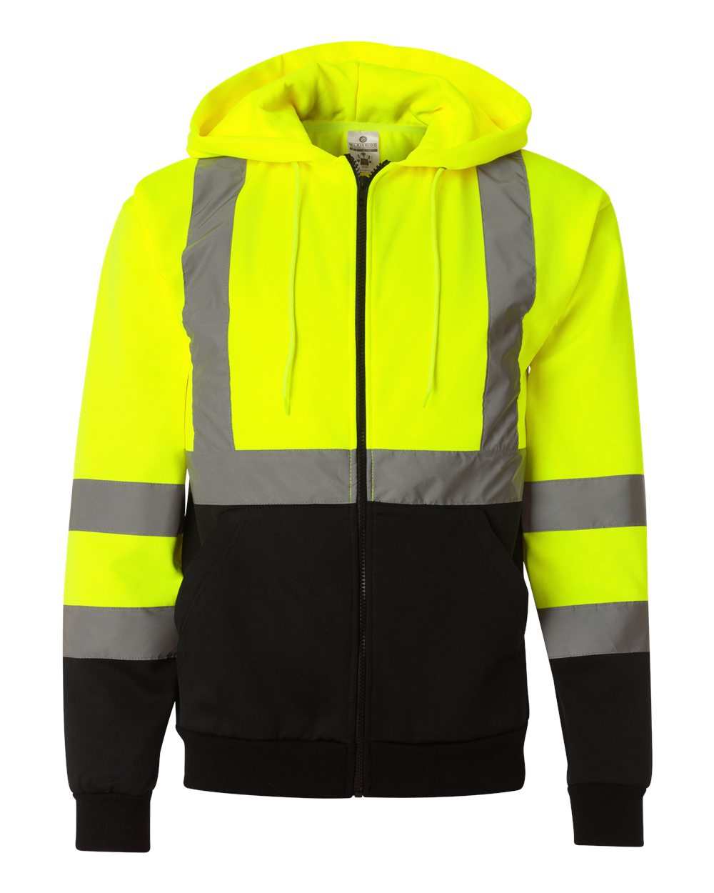 ML Kishigo JS102 Hi-Vis Full-Zip Hooded Sweatshirt - Lime