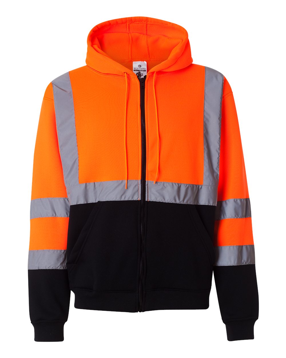 ML Kishigo JS102 Hi-Vis Full-Zip Hooded Sweatshirt - Orange