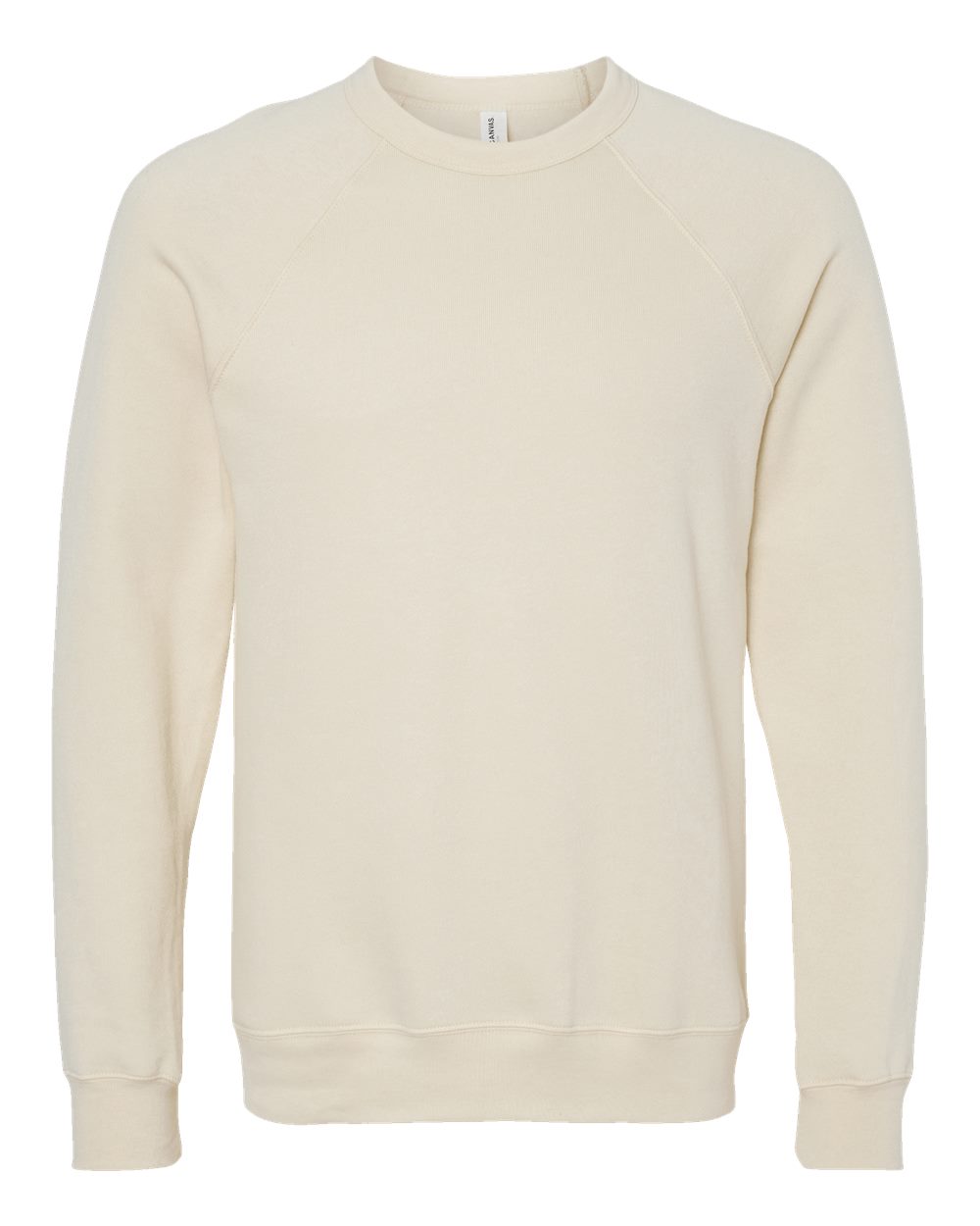 BELLA+CANVAS Sponge Fleece Raglan Crewneck 3901 in Natural