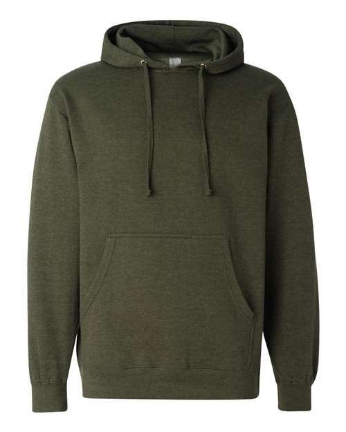 Independent Trading SS4500 Midweight Hooded Sweatshirt in Army Heather
