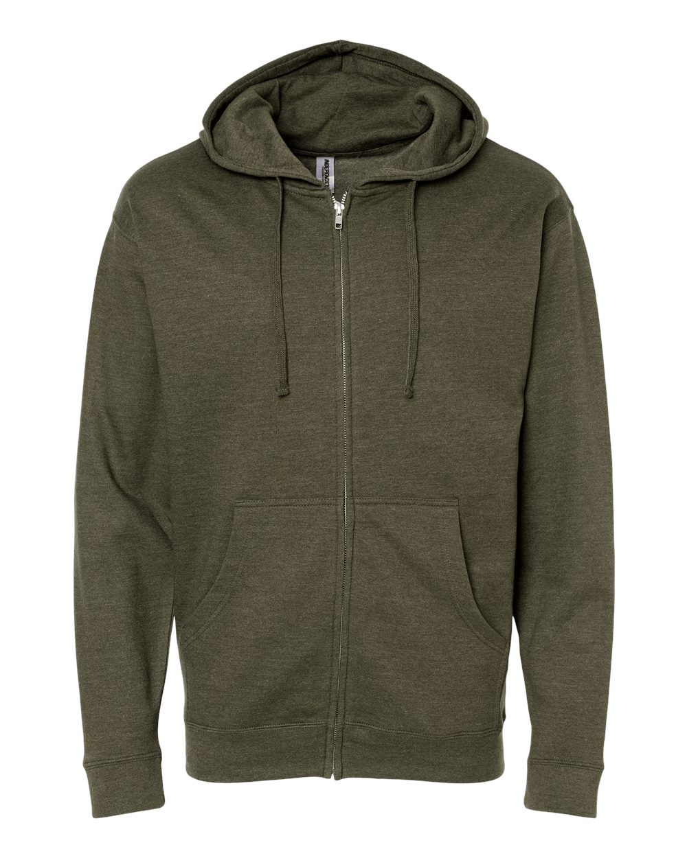 Independent Trading Co. Midweight Full-Zip Hooded Sweatshirt SS4500Z in Army Heather