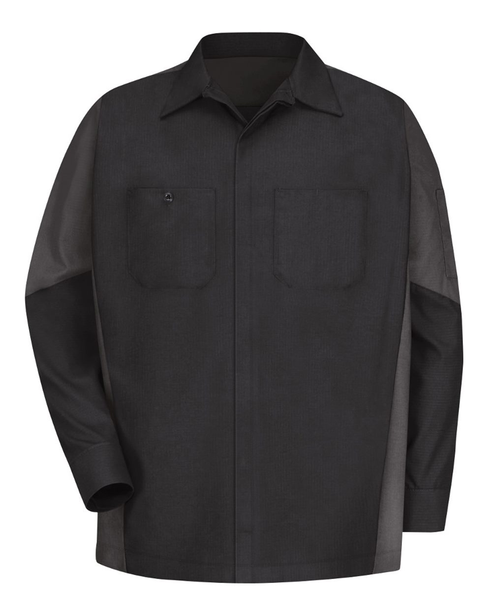 Red Kap SY10 Long Sleeve Automotive Crew Shirt - Black/Charcoal