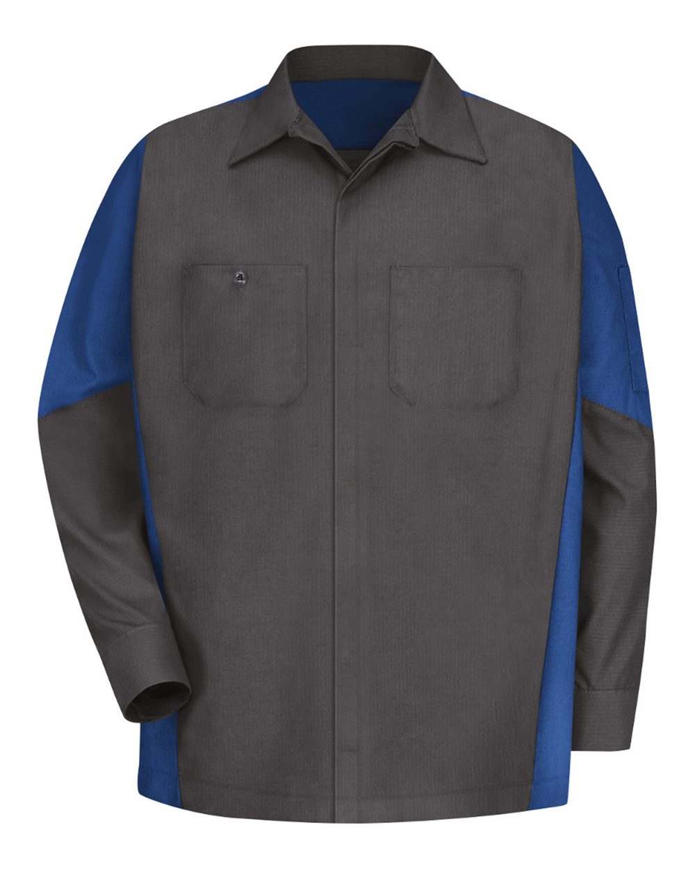 Red Kap SY10 Long Sleeve Automotive Crew Shirt - Charcoal/Royal