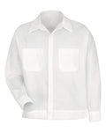 Red Kap SP35 Button-Front Shirt Jacket - White