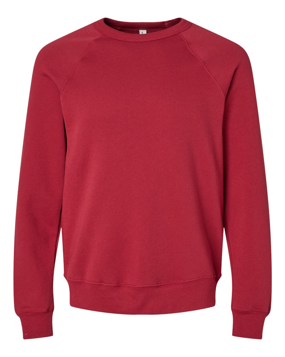 BELLA+CANVAS Sponge Fleece Raglan Crewneck 3901 in Cardinal