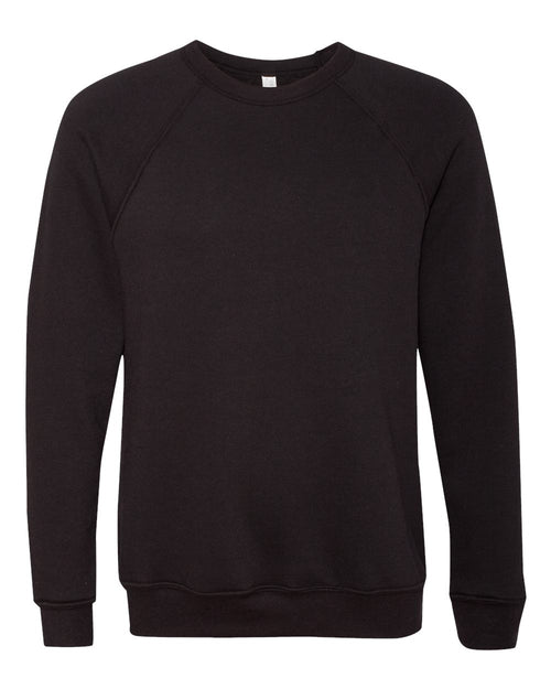 BELLA+CANVAS Sponge Fleece Raglan Crewneck 3901 in Black