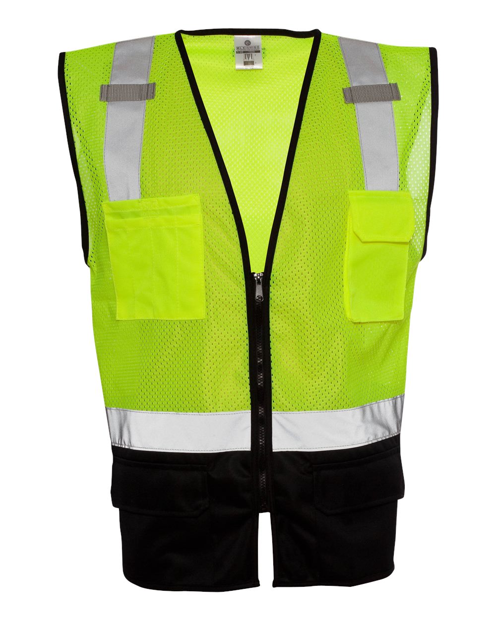 ML Kishigo 1509 Black Bottom Mesh Class 2 Vest - Lime