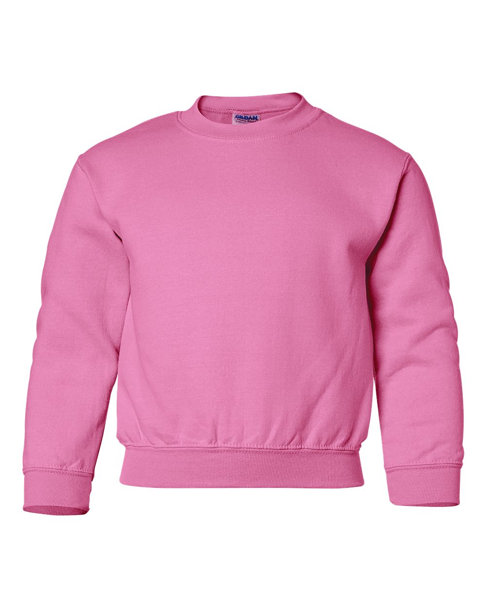 Gildan Youth Heavy Blend Crewneck Sweatshirt 18000B in Safety Pink