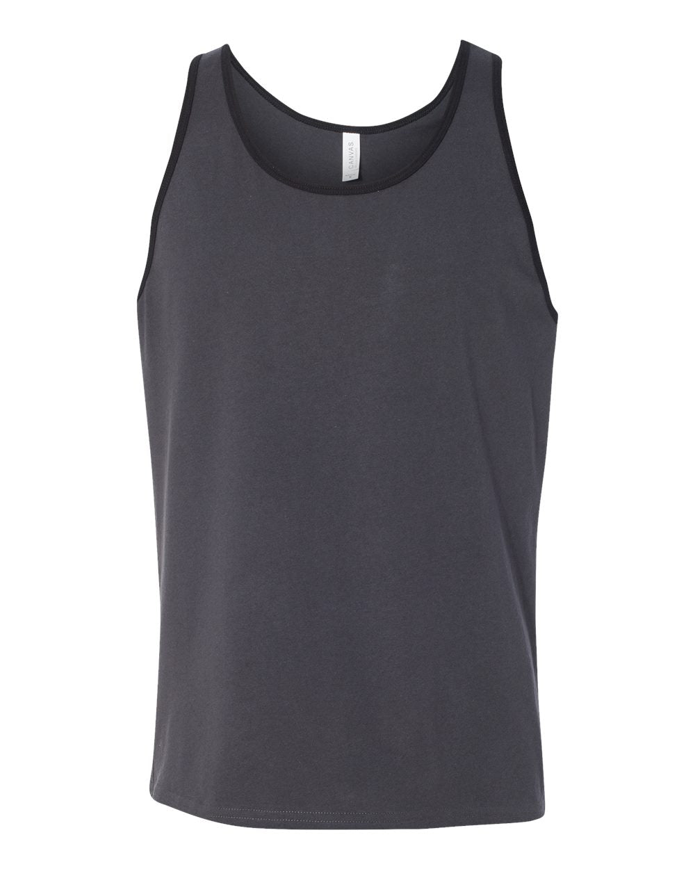 BELLA+CANVAS 3480 Unisex Jersey Tank in Dark Grey/ Black