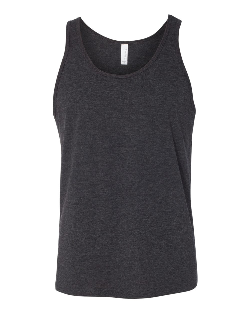 BELLA+CANVAS 3480 Unisex Jersey Tank in Charcoal Black Triblend/ Solid Black Triblend