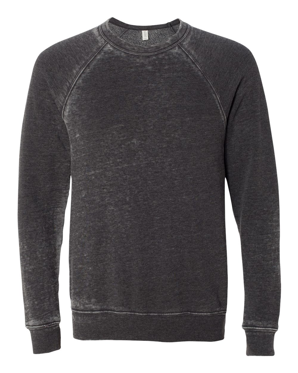 BELLA+CANVAS Sponge Fleece Raglan Crewneck 3901 in Grey Acid Wash