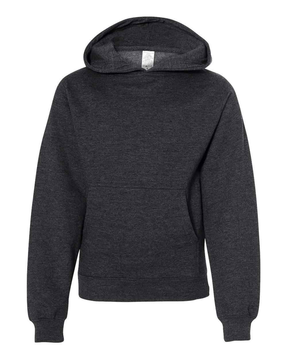 Independent Trading Co. Youth Midweight Hooded Sweatshirt SS4001Y in Charcoal Heather