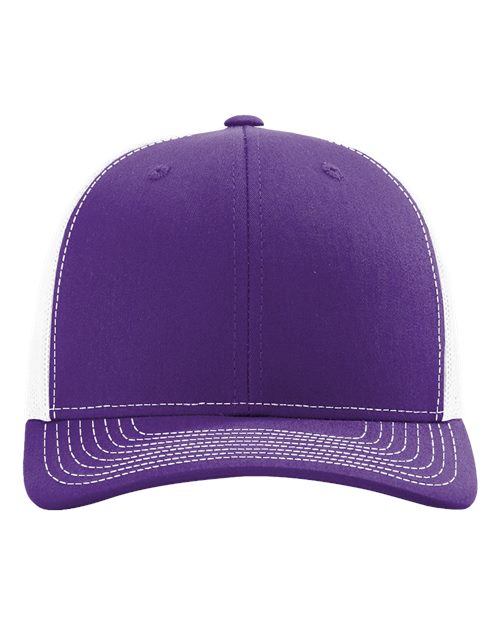 Richardson 112 Snapback Trucker Cap in Purple/ White