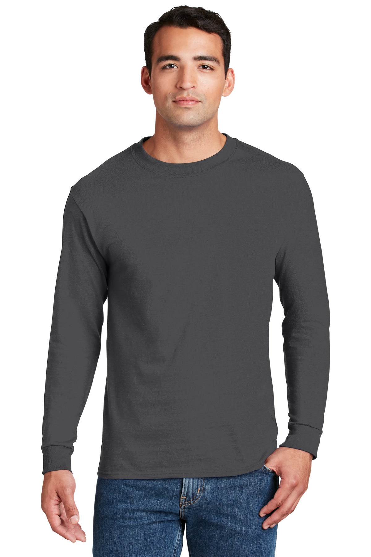 Hanes  Beefy-T  -  100% Cotton Long Sleeve T-Shirt.  5186