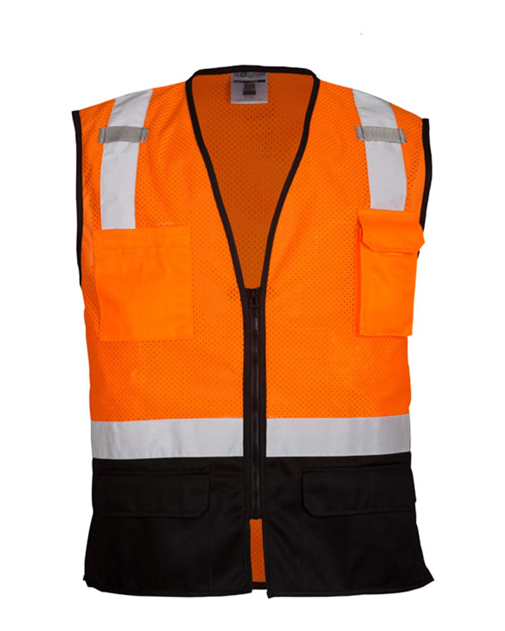 ML Kishigo 1509 Black Bottom Mesh Class 2 Vest - Orange