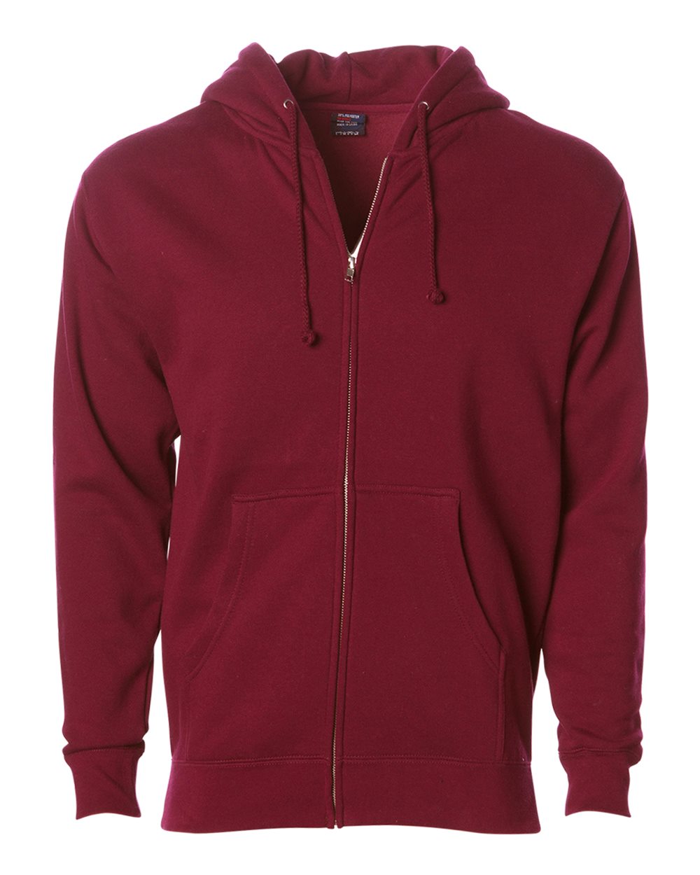 Independent Trading Co. Heavyweight Full-Zip Hooded Sweatshirt IND4000Z in Cardinal