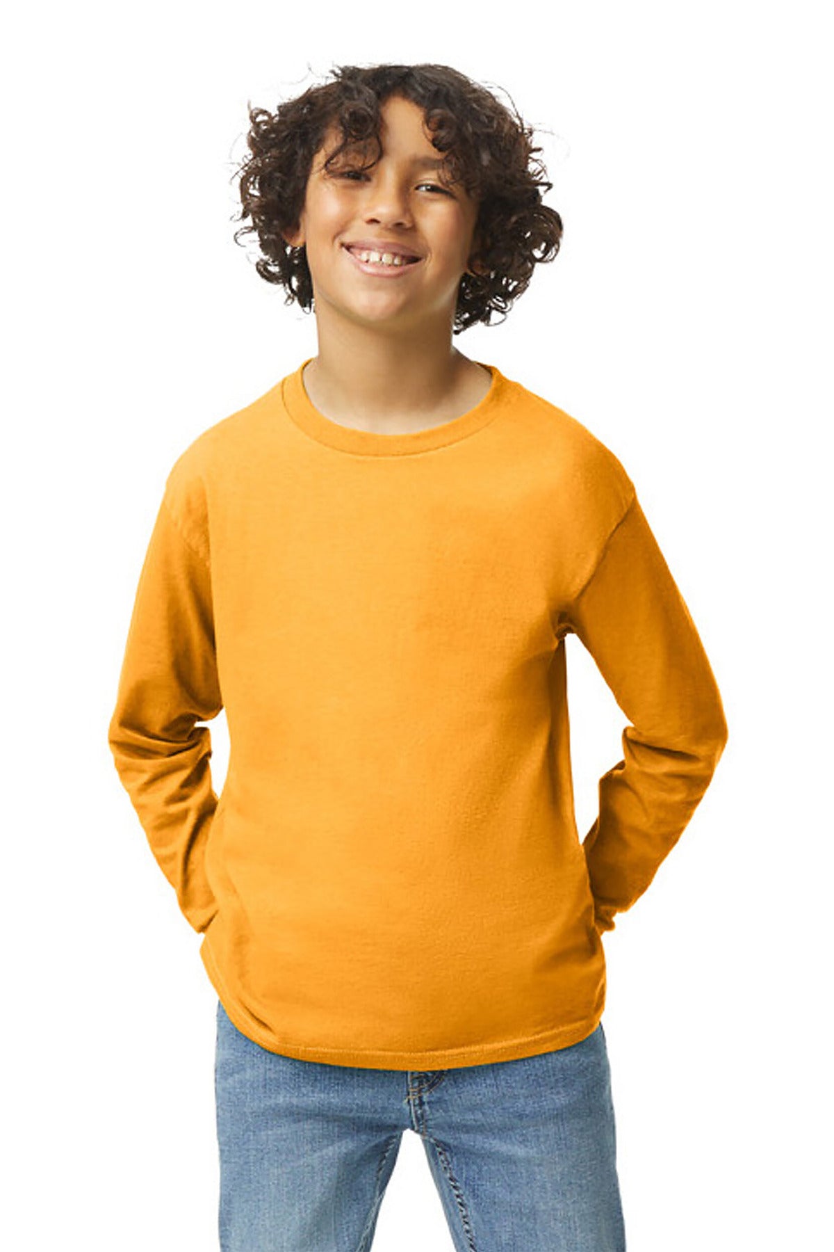 Gildan  Youth Heavy Cotton  100% Cotton Long Sleeve T-Shirt. 5400B