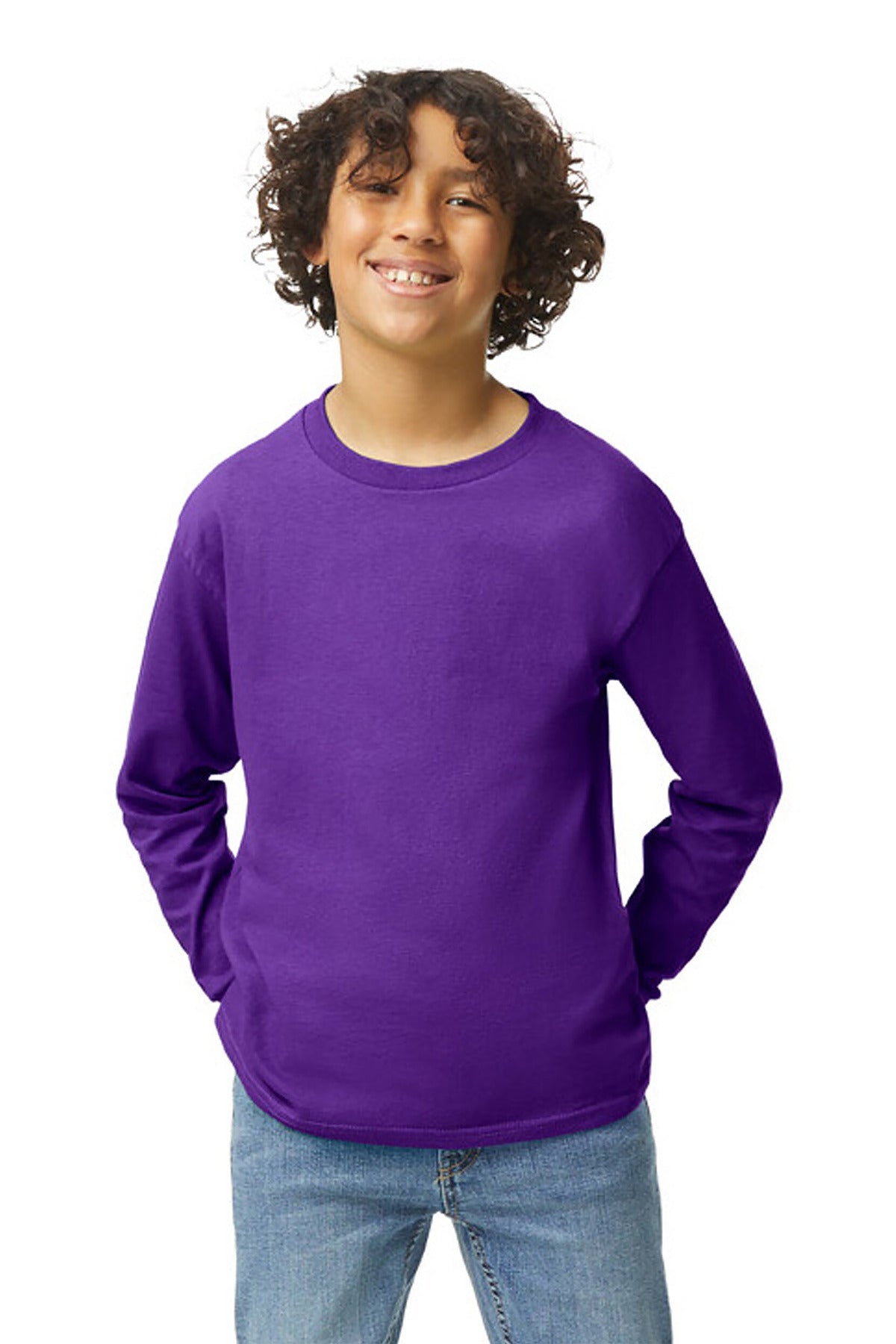 Gildan  Youth Heavy Cotton  100% Cotton Long Sleeve T-Shirt. 5400B