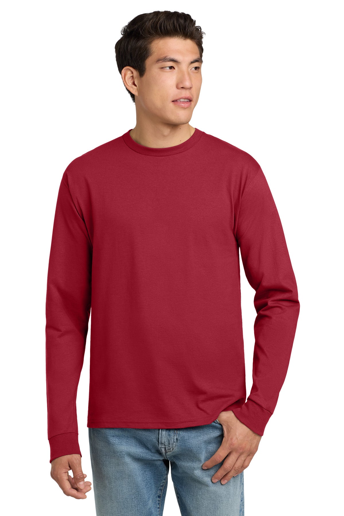 Hanes  - Authentic 100% Cotton Long Sleeve T-Shirt.  5586