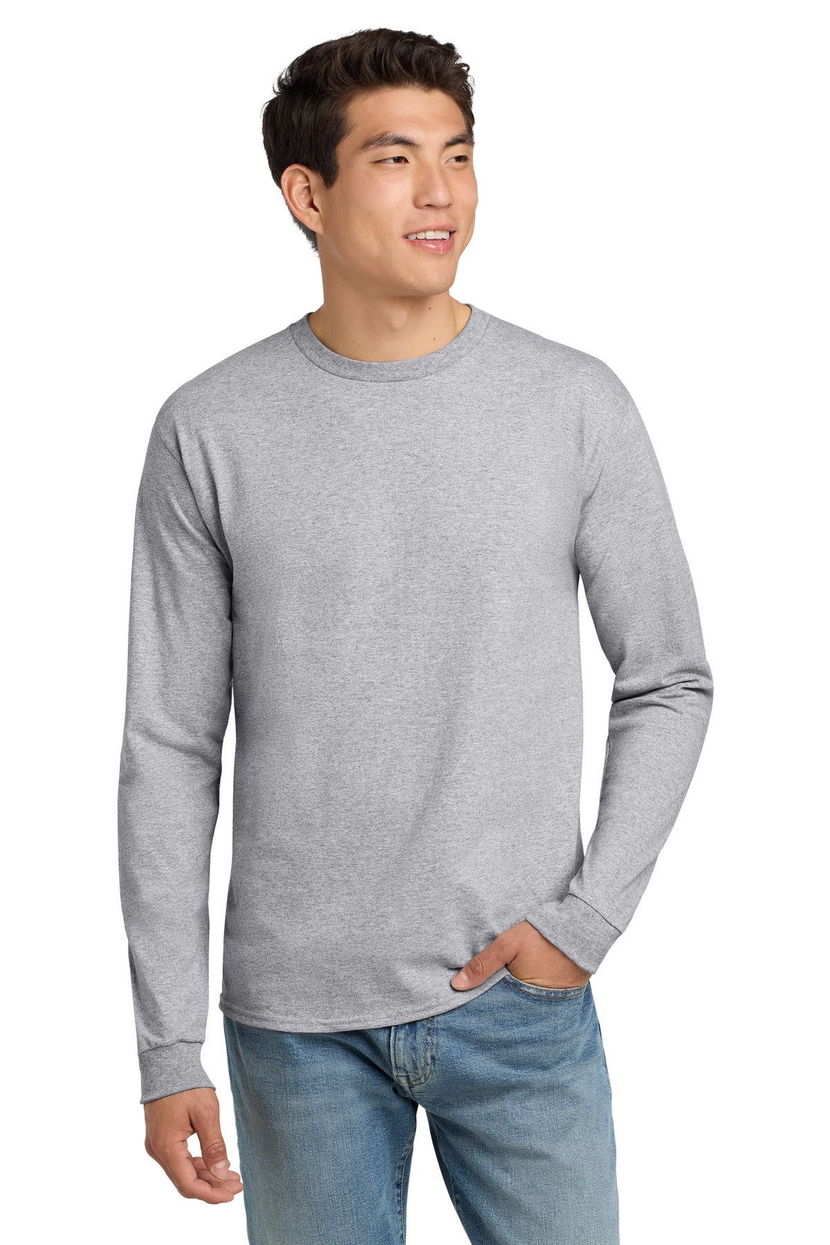 Hanes  - Authentic 100% Cotton Long Sleeve T-Shirt.  5586